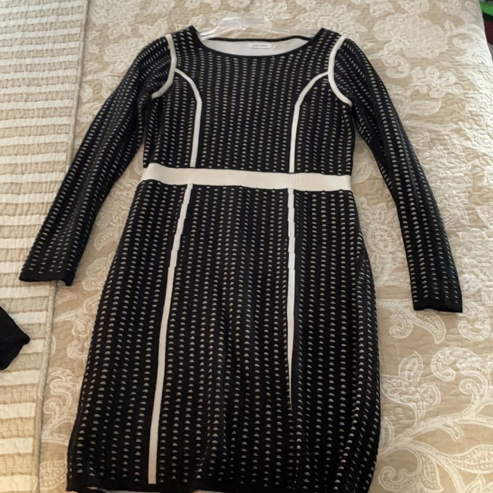 Calvin Klein Fitted Sweater Dress M